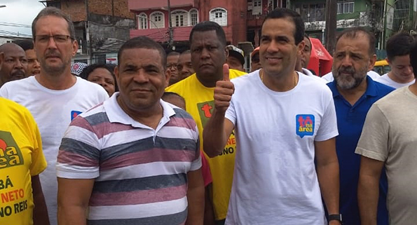 O vereador Sabá (PV) com o vice-prefeito Bruno Reis O vereador Sabá (PV) com o vice-prefeito Bruno Reis