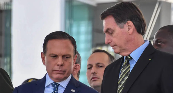 O presidente Jair Bolsonaro e o ex-governador João Doria