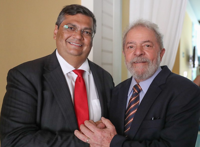 O ministro da Justiça, Flávio Dino e o presidente Lula