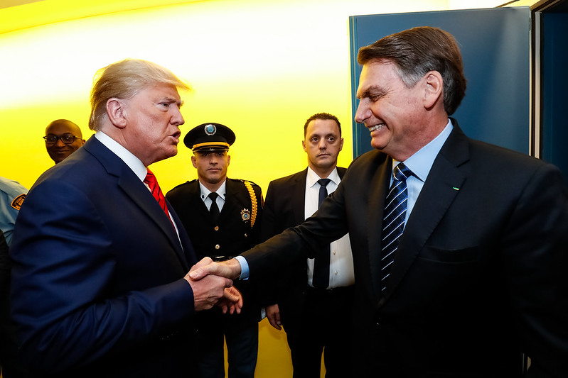 O ex-presidente dos EUA Donald Trump com Jair Bolsonaro