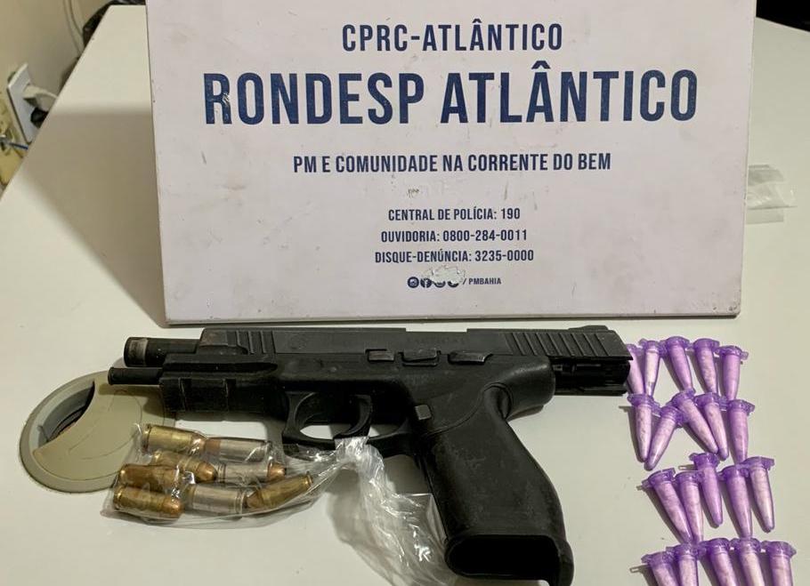 Imagem de Pistola e porções de cocaína são apreendidas no Nordeste de Amaralina