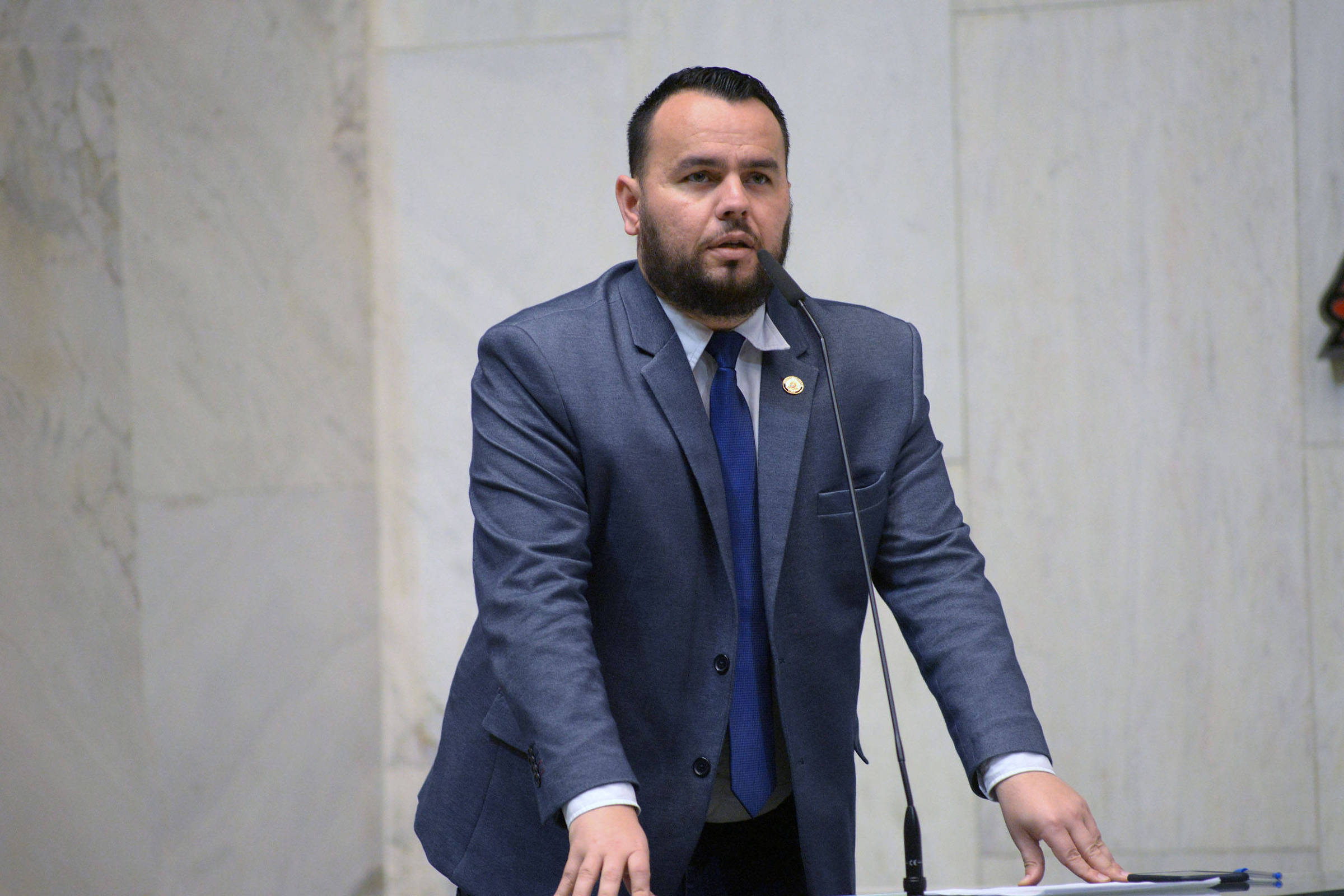 O líder do PSL na Assembleia Legislativa de São Paulo, Gil Diniz, o ‘Carteiro Reaça’