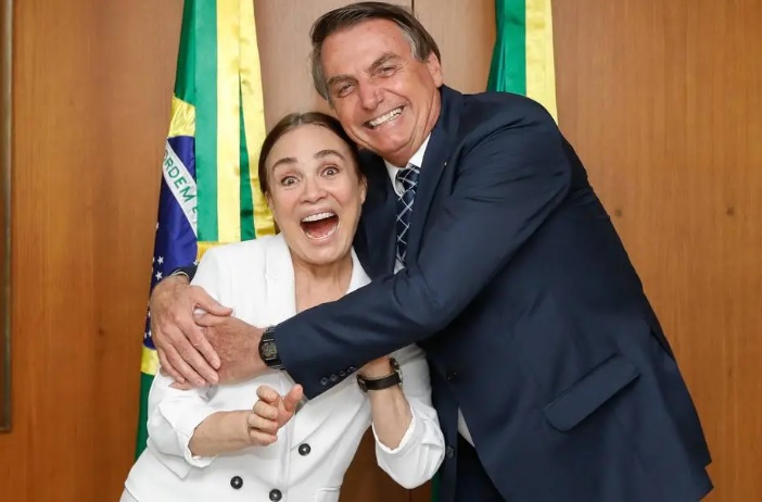 Regina Duarte e Jair Bolsonaro