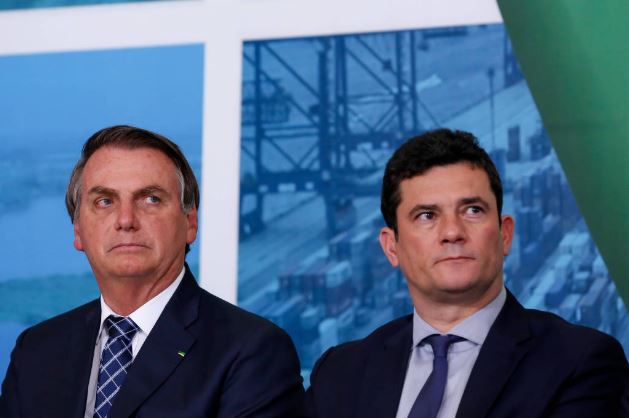 O presidente Jair Bolsonaro e o ex-ministro Sergio Moro