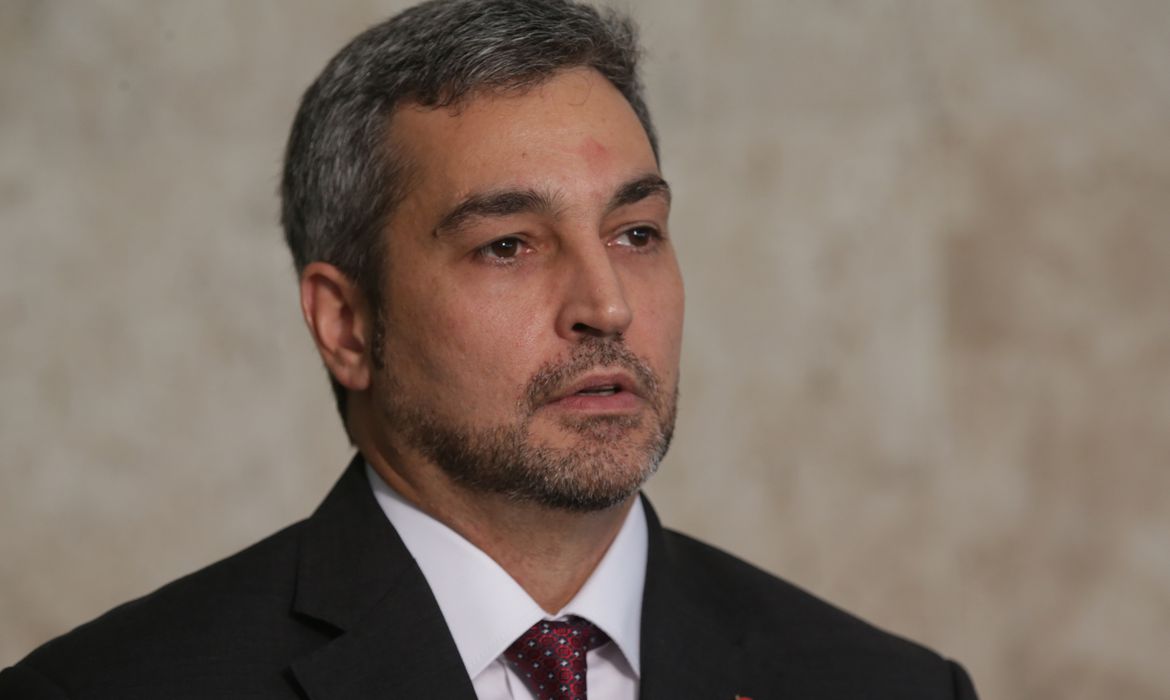 Na imagem, Mario Abdo Benítez, presidente do Paraguai Na imagem, Mario Abdo Benítez, presidente do Paraguai