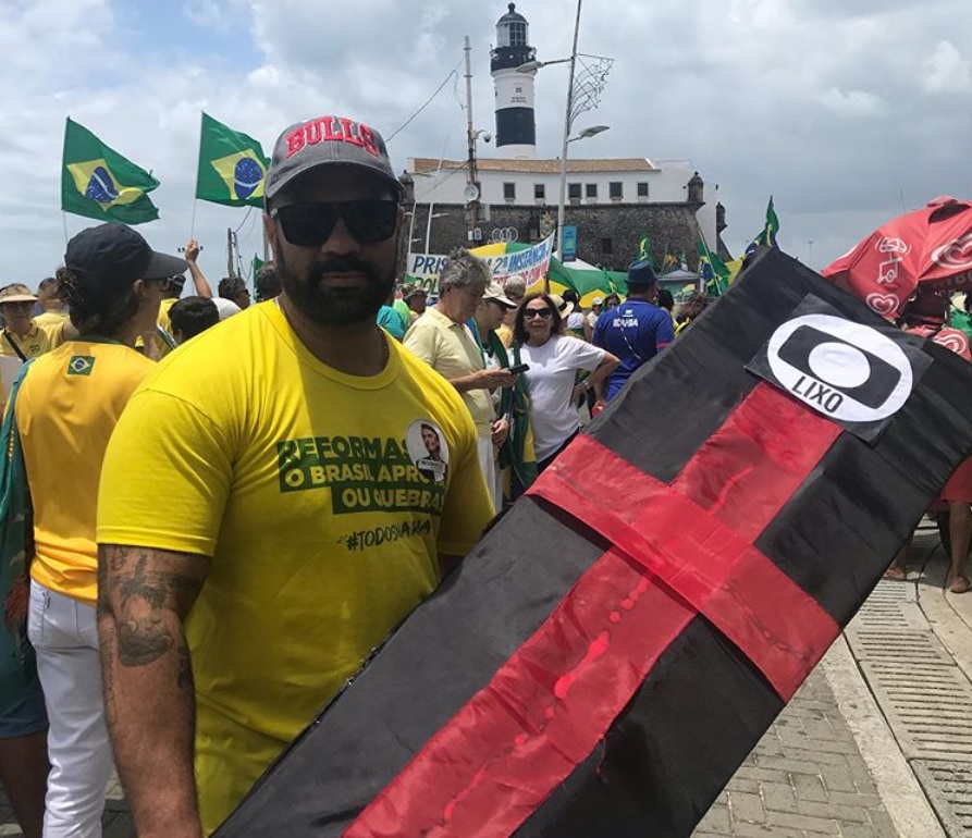 O personal trainer Felipe Couto, bolsonarista e um dos defensores da mudança de local do protesto do dia 15