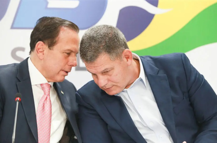 O governador de São Paulo, João Doria (PSDB), com o ex-ministro Gustavo Bebianno