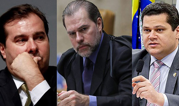 Rodrigo Maia, Dias Toffoli e Davi Alcolumbre,  