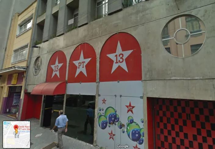 Sede do PT, na Rua SIlveira Martins, no centro de São Paulo