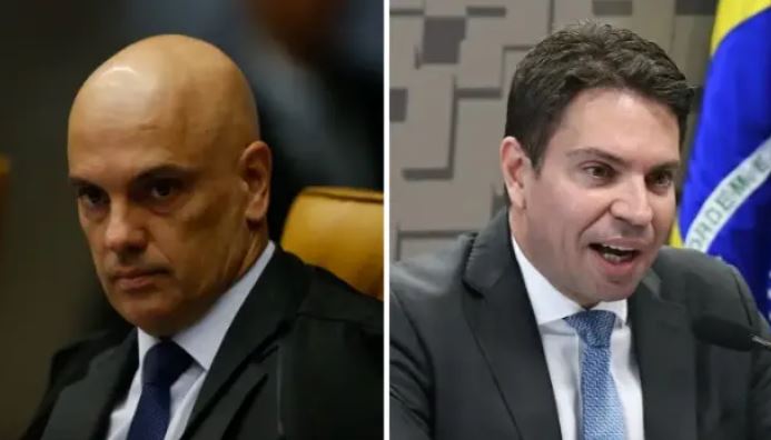 O ministro Alexandre de Moraes e o delegado Alexandre Ramagem