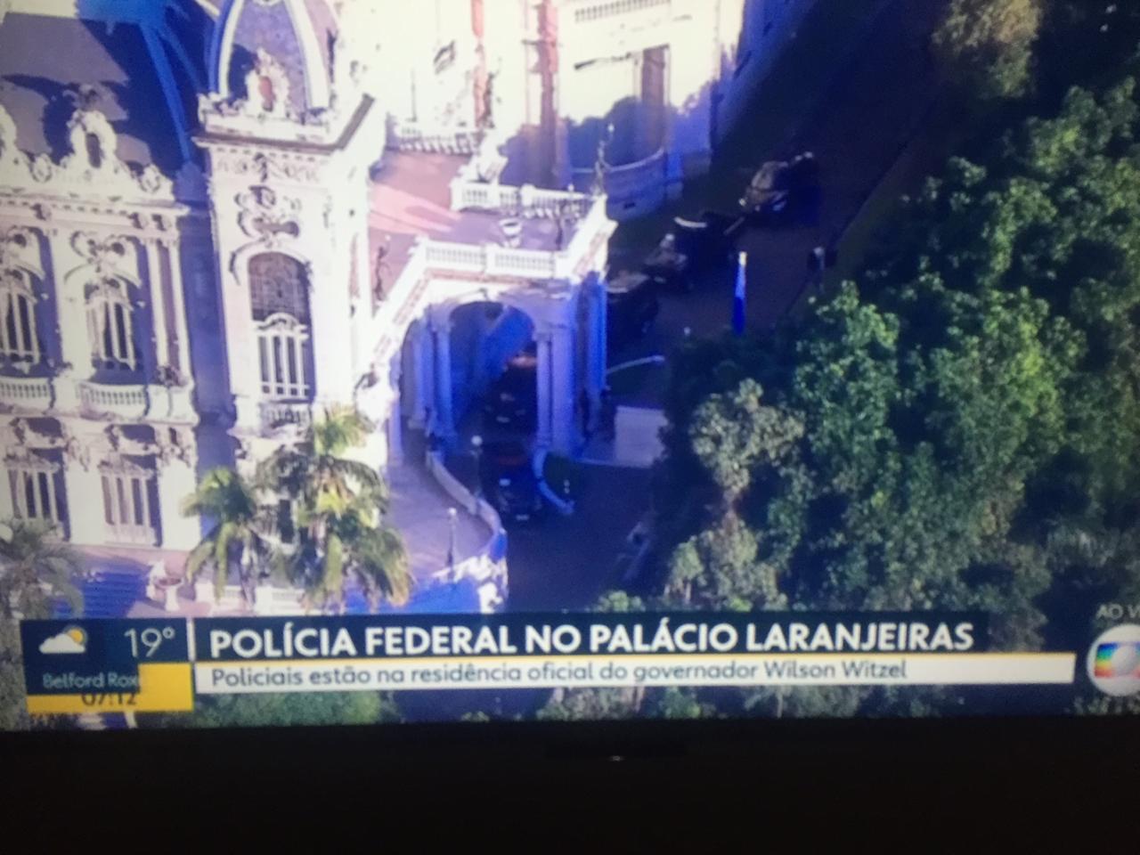Imagem de PF está no Palácio Laranjeiras, residência oficial do governador do RJ