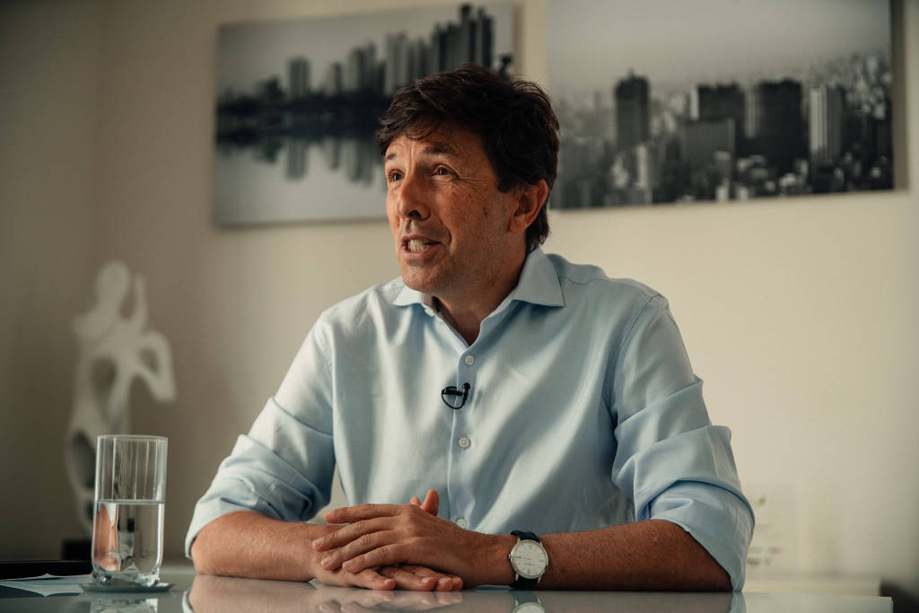 O ex-candidato à Presidência João Amoêdo, do Partido Novo, que defende a saída de Jair Bolsonaro 