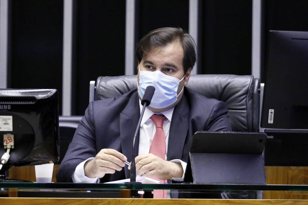 O presidente da Câmara dos Deputados Rodrigo Maia (DEM-RJ) durante votação