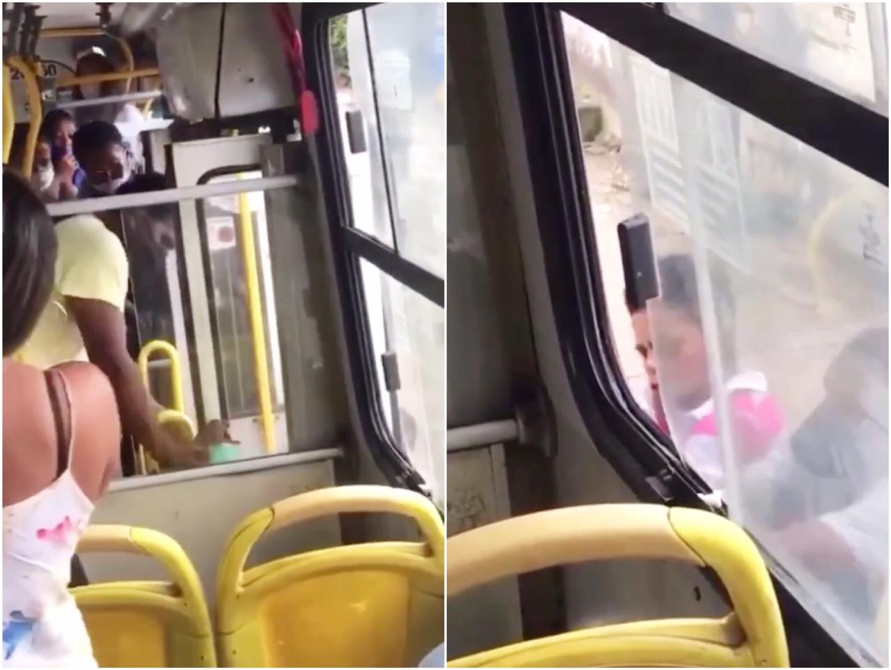 Imagem de Mulher é expulsa de ônibus a pontapés na capital por não usar máscara; assista
