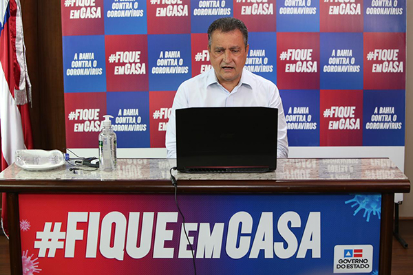 Governador Rui Costa, que participou hoje de coletiva virtual conjunta com o prefeito de Salvador