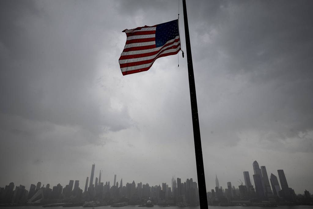 Bandeira norte-americana em Nova York, Estados Unidos