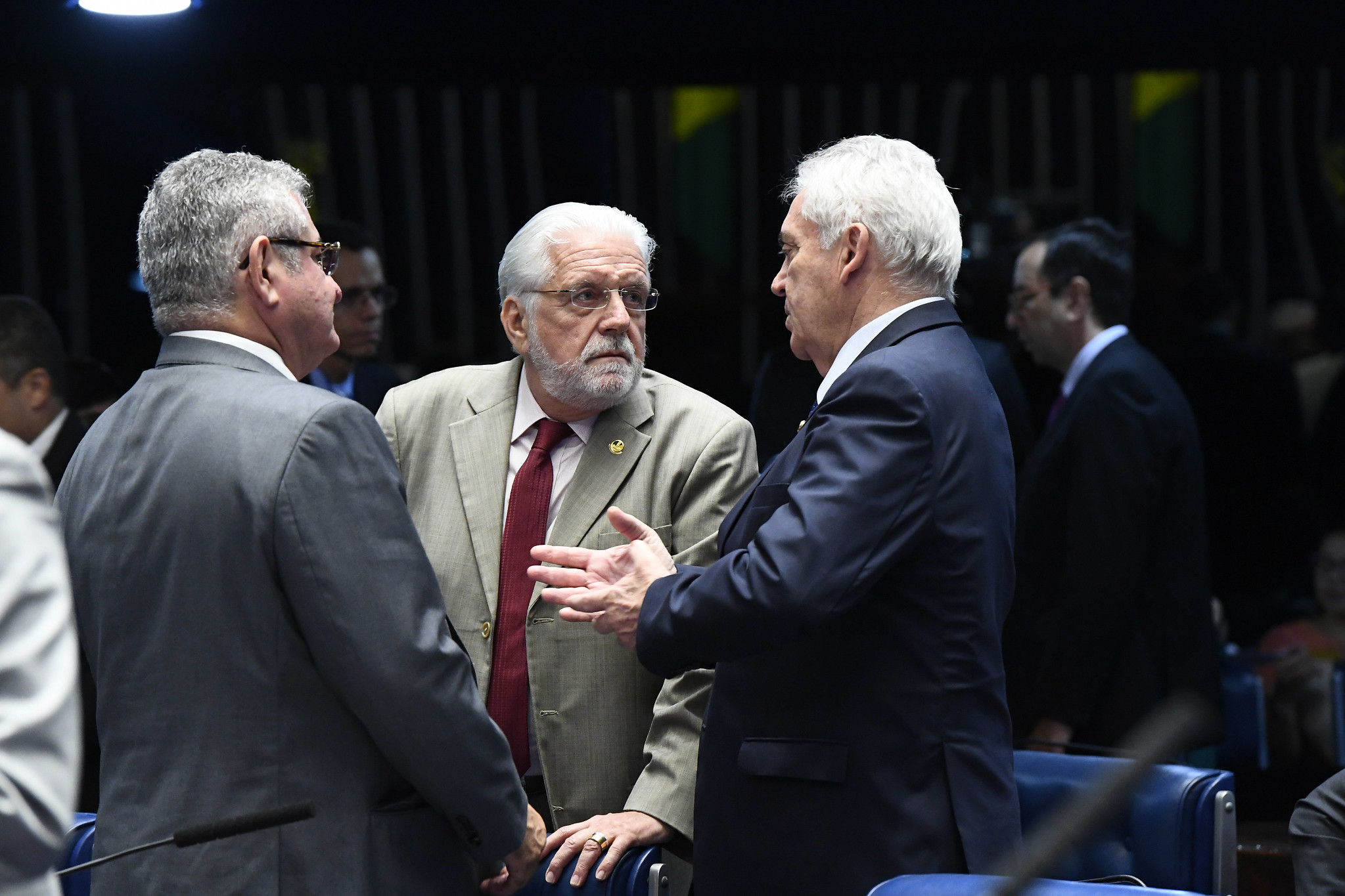 Os três senadores pela Bahia - Angelo Coronel (PSD), Jaques Wagner (PT) e Otto Alencar (PSD) 