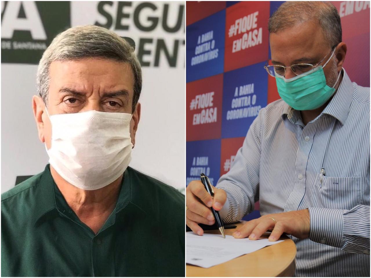 Na imagem, à esquerda, está o prefeito de Feira de Santana, Colbert Martins, e, à direita, o secretário de Saúde, Fábio Vilas-Boas Na imagem, à esquerda, está o prefeito de Feira de Santana, Colbert Martins, e, à direita, o secretário de Saúde, Fábio Vilas-Boas