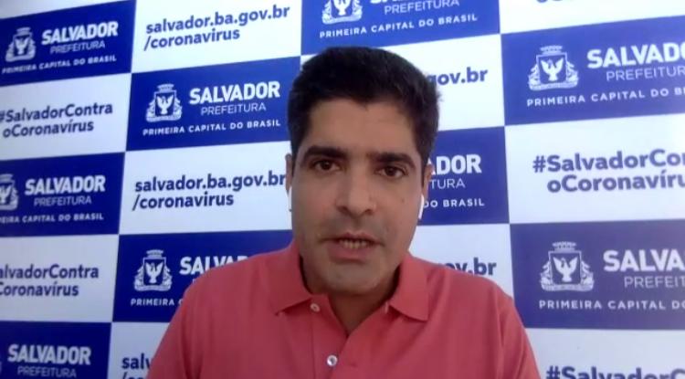 Prefeito ACM Neto durante a coletiva de imprensa remota realizada neste sábado