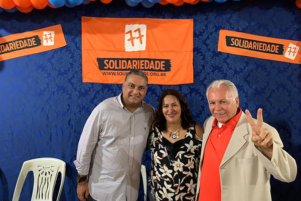 O presidente estadual do Solidariedade, Luciano Araújo, e os pré-candidatos a prefeito e vice de Juazeiro, Joseph Bandeira (Solidariedade), e Suzana Ramos (PSDB)