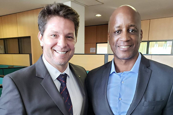 O recém-nomeado secretário Especial da Cultura, o ator Mário Frias, e o  presidente da Fundação Palmares, Sérgio Camargo