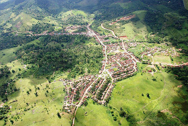 Foto área da cidade de Piraí do Norte