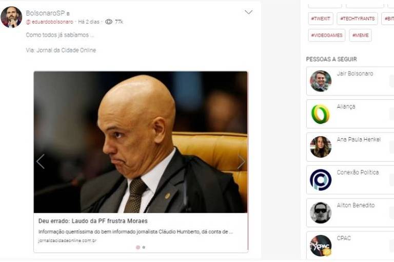 Imagem de Bolsonaristas migram para rede social conservadora após terem posts apagados Imagem de Bolsonaristas migram para rede social conservadora após terem posts apagados