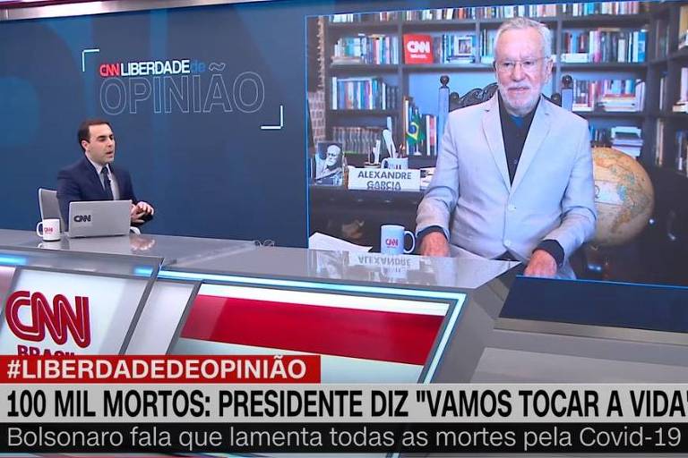 Imagem de Âncora da CNN discute ao vivo com Alexandre Garcia sobre eficácia da cloroquina