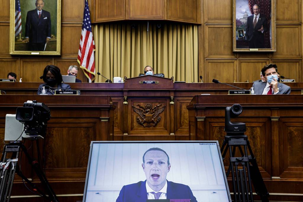 O presidente do Facebook, Mark Zuckerberg, interrogado por comitê de antitruste no fim de julho