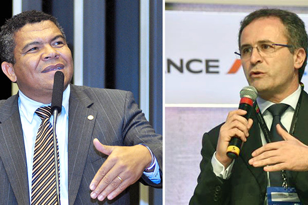 O deputado federal Valmir Assunção e o candidato a prefeito de Porto Seguro Luigi Rotunno