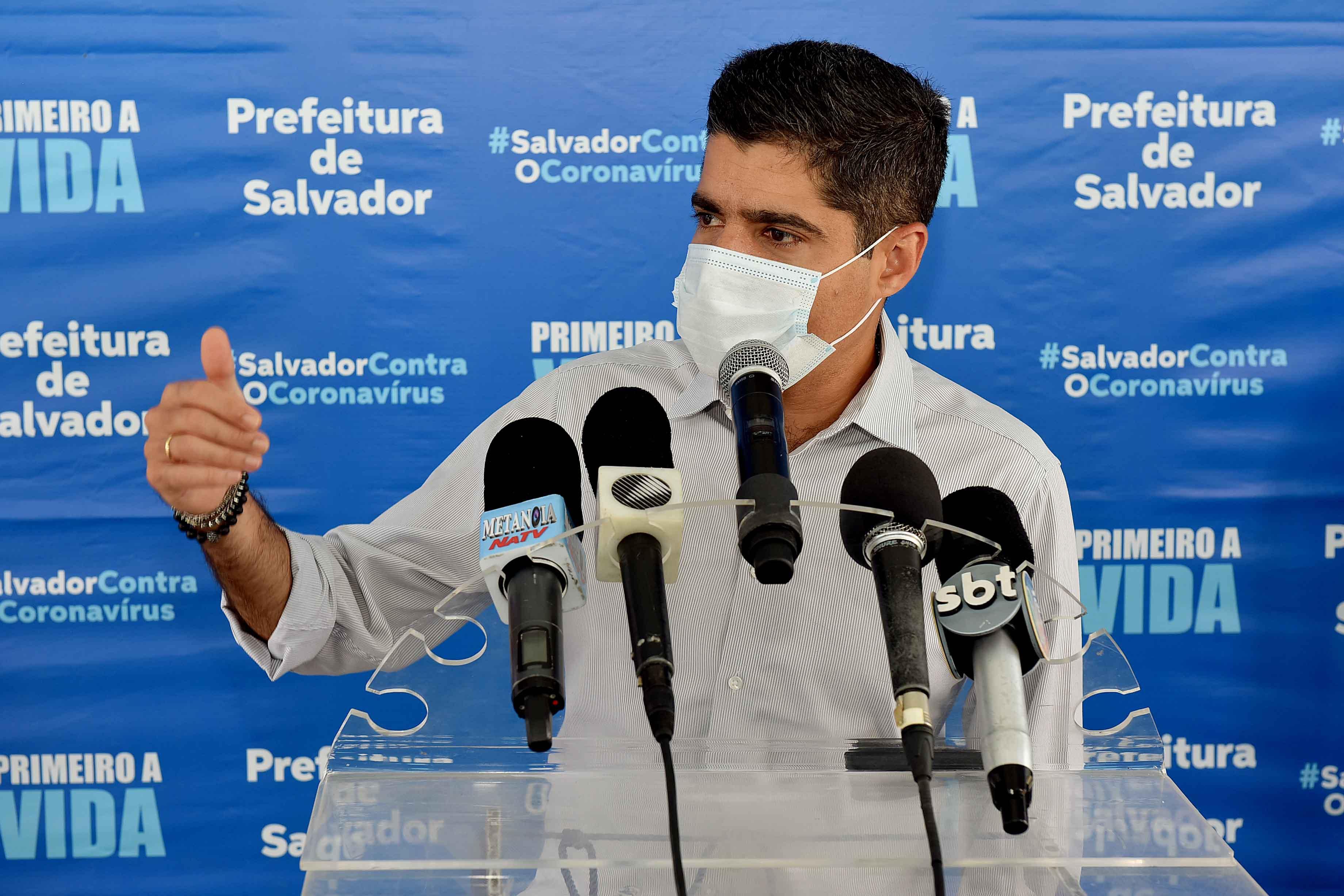 Na imagem, o prefeito de Salvador, ACM Neto, do DEM Na imagem, o prefeito de Salvador, ACM Neto, do DEM