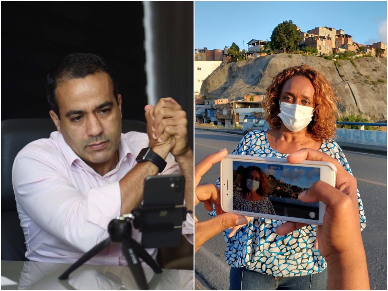 Bruno Reis e Denice Santiago, candidatos, respectivamente, do DEM e do PT à Prefeitura de Salvador