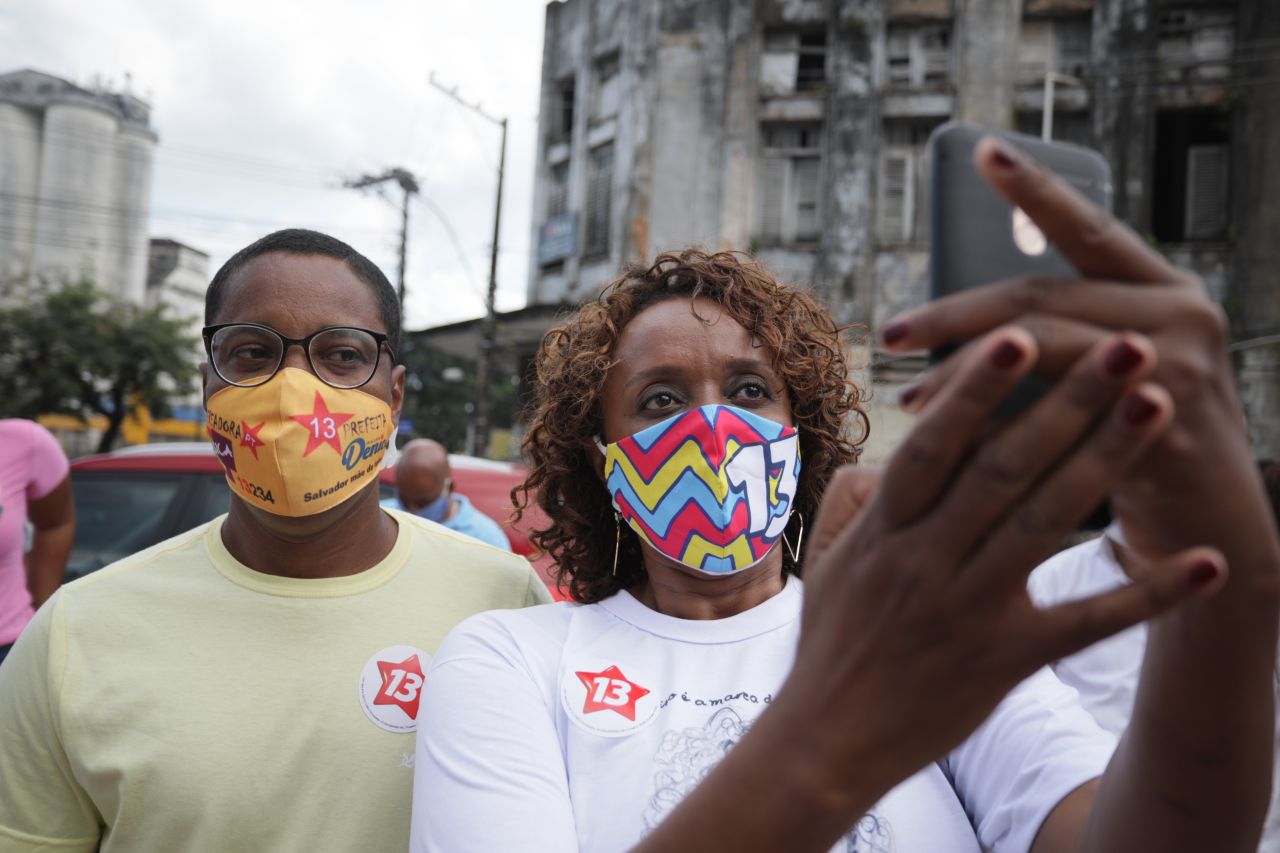 Na imagem, Major Denice, candidata à Prefeitura de Salvador pelo PT Na imagem, Major Denice, candidata à Prefeitura de Salvador pelo PT