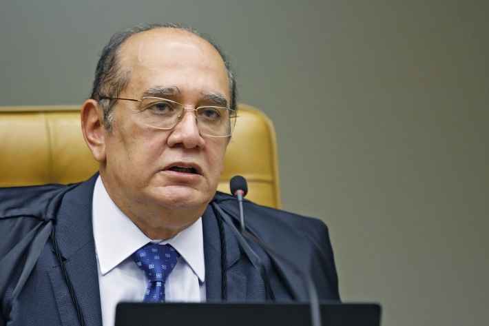 O ministro Gilmar Mendes, do Supremo Tribunal Federal, no plenário da Corte durante sessão por videoconferência O ministro Gilmar Mendes, do Supremo Tribunal Federal, no plenário da Corte durante sessão por videoconferência