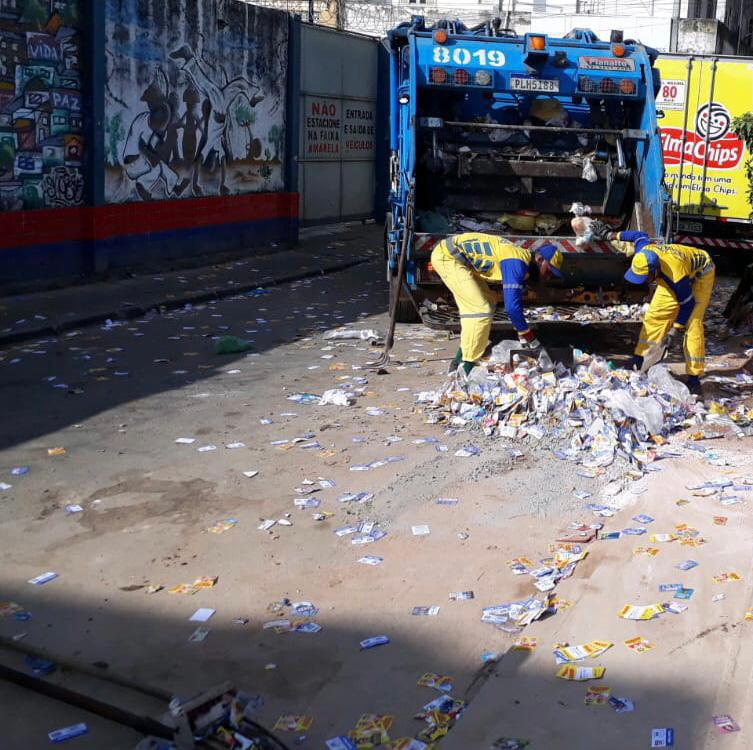 Foram recolhidos 150,62 toneladas de resíduos das ruas da cidade