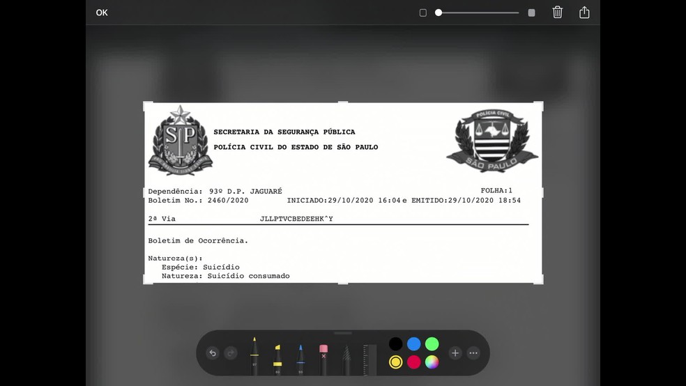 A informação foi publicada há pouco pelo G1