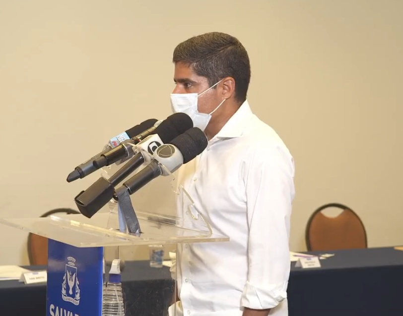 Na imagem, o prefeito de Salvador, ACM Neto, do DEM Na imagem, o prefeito de Salvador, ACM Neto, do DEM
