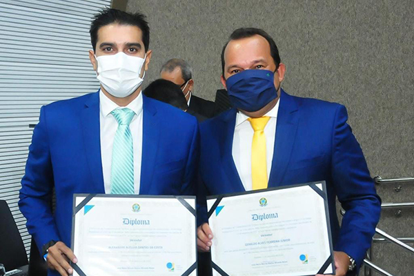 Os vereadores Alexandre Aleluia (DE M) e Geraldo Júnior (MDB)