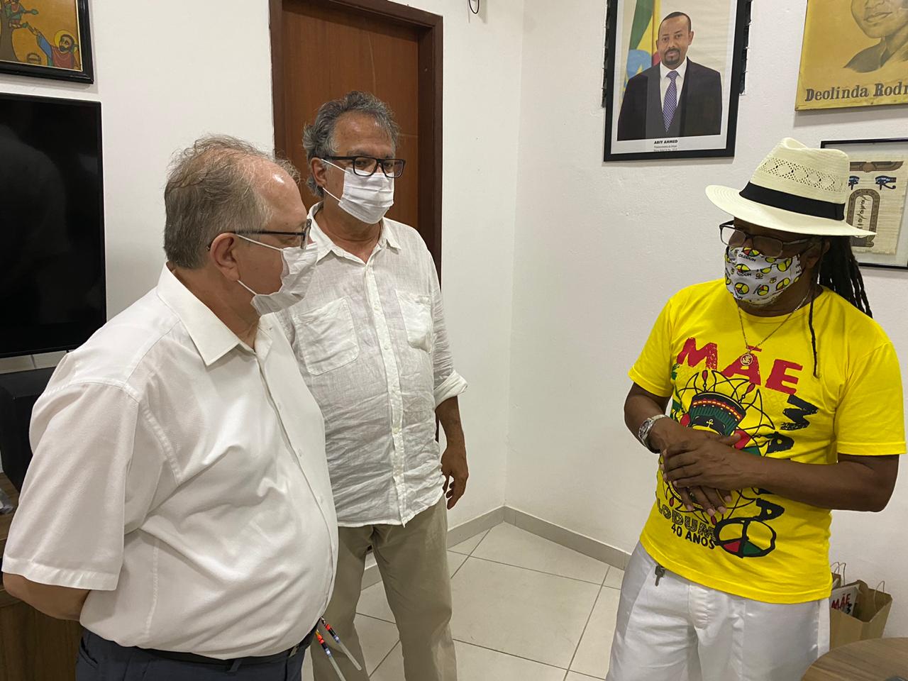 Sergey Akopov foi recebido pelo presidente do Olodum, João Jorge