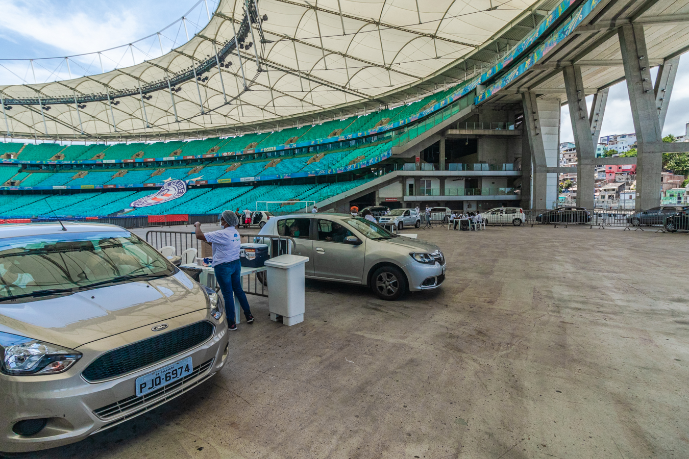 Ponto de vacinação da Arena Fonte Nova