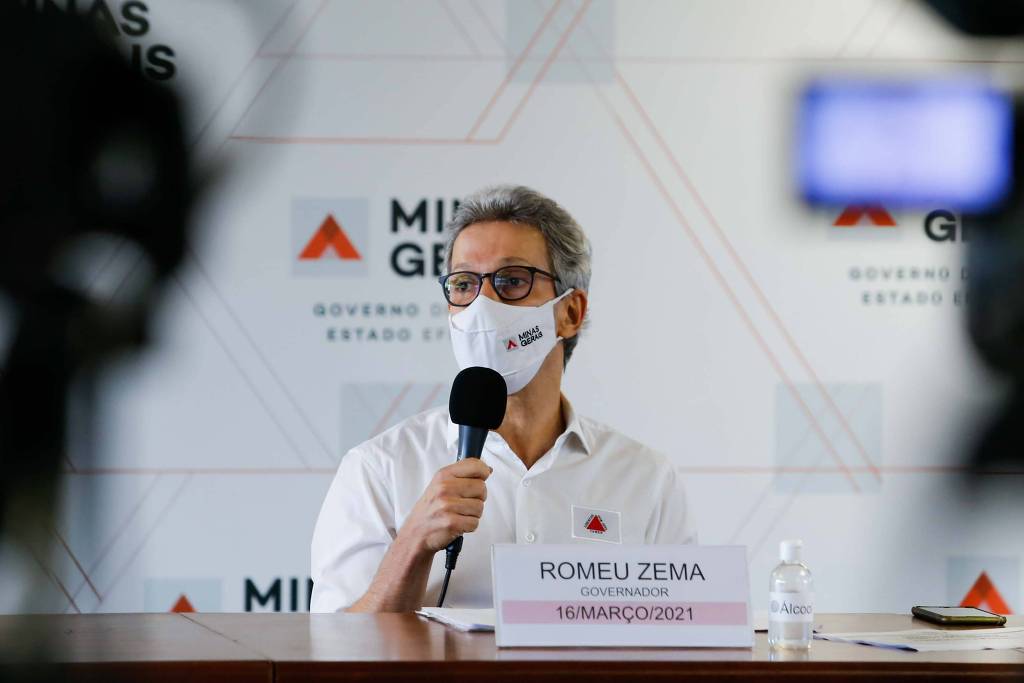 Zema confirmou decisão de colocar todo o estado sob a fase mais restritiva de medidas contra a pandemia a partir de quarta (17) Zema confirmou decisão de colocar todo o estado sob a fase mais restritiva de medidas contra a pandemia a partir de quarta (17)