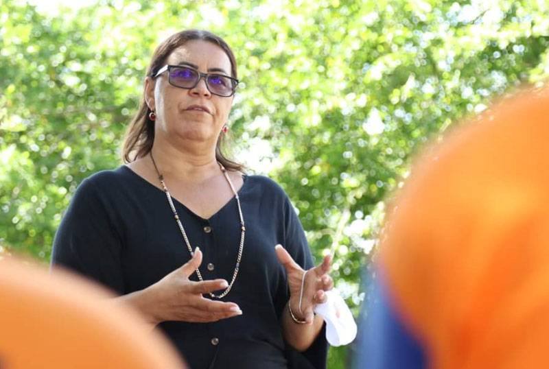 A coordenadora-geral do SindilimpBA, Ana Angélica Rabello
