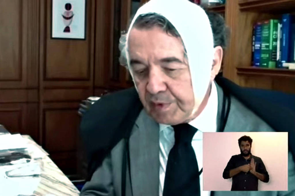 O ministro do STF, Marco Aurélio Mello, durante sessão do tribunal por vídeo conferência O ministro do STF, Marco Aurélio Mello, durante sessão do tribunal por vídeo conferência