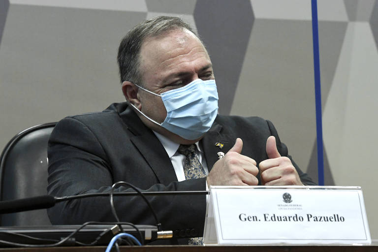O ex-ministro da Saúde Eduardo Pazuello na CPI