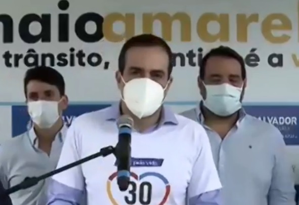 Na imagem, o prefeito de Salvador, Bruno Reis, do Democratas Na imagem, o prefeito de Salvador, Bruno Reis, do Democratas