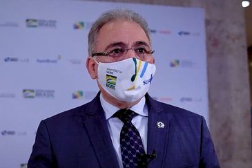 Ministro da Saúde, Marcelo Queiroga, durante o Fórum de Investimentos Brasil 2021