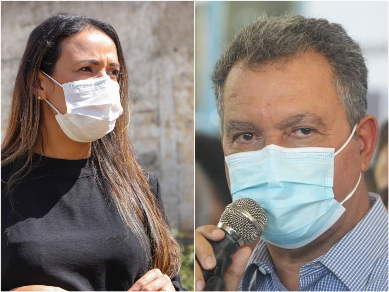 Deputada Talita Oliveira (PSL) e o governador Rui Costa (PT)