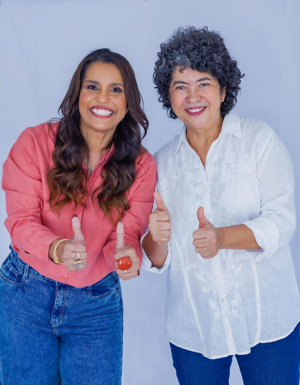 As candidatas Carla Liane (reitora) e Amélia Tereza Maraux (vice-reitora)