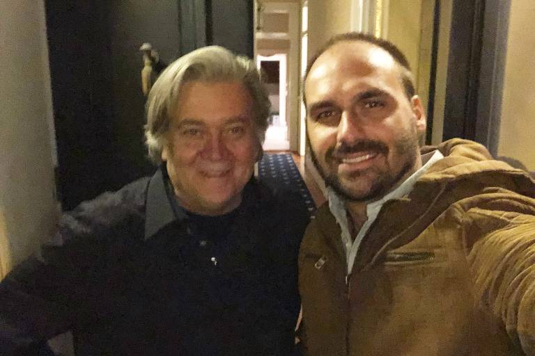 Steve Bannon e Eduardo Bolsonaro 