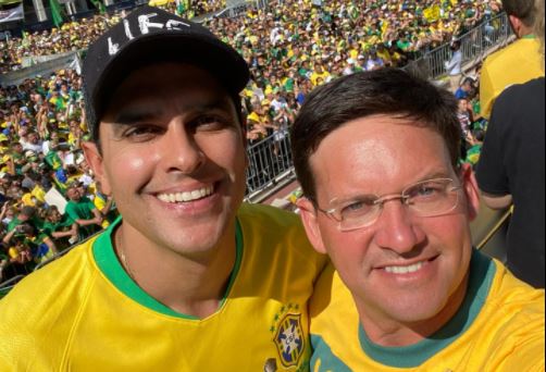 Vereador Alexandre Aleluia (DEM) e ministro João Roma em ato deste 7 de Setembro, na Avenida Paulista Vereador Alexandre Aleluia (DEM) e ministro João Roma em ato deste 7 de Setembro, na Avenida Paulista